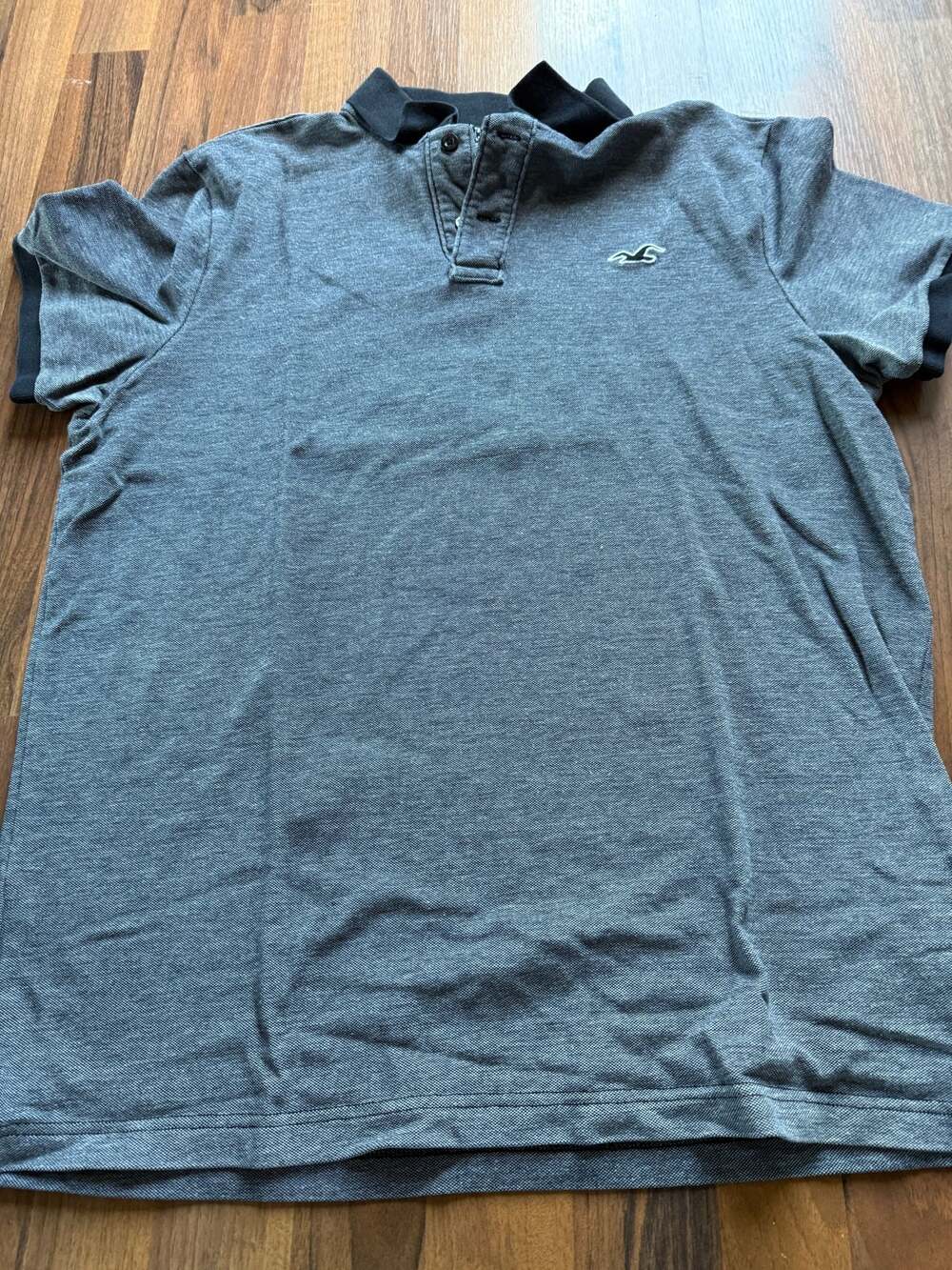 Hollister Epic Flex Stretch Dark Gray Polo Shirt XL